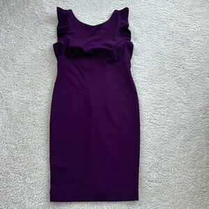 NWOT Calvin Klein Flutter Sleeve Plum Shift Dress, 6